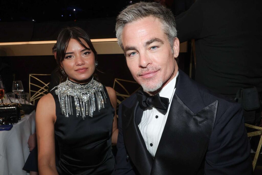 Chris Pine and Girlfriend Keana Sky Wenger Go Glam in Coordinating Looks for Rare Date Night at 2026 Golden Globes