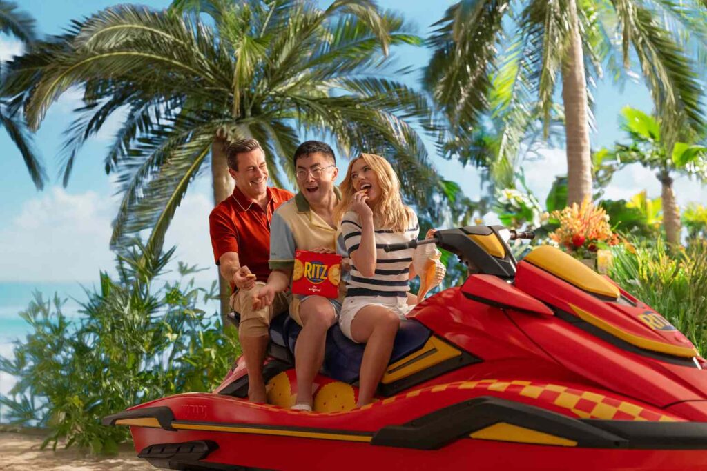 Bowen Yang, Jon Hamm and Scarlett Johansson in Ritz’s 2026 Super Bowl Ad