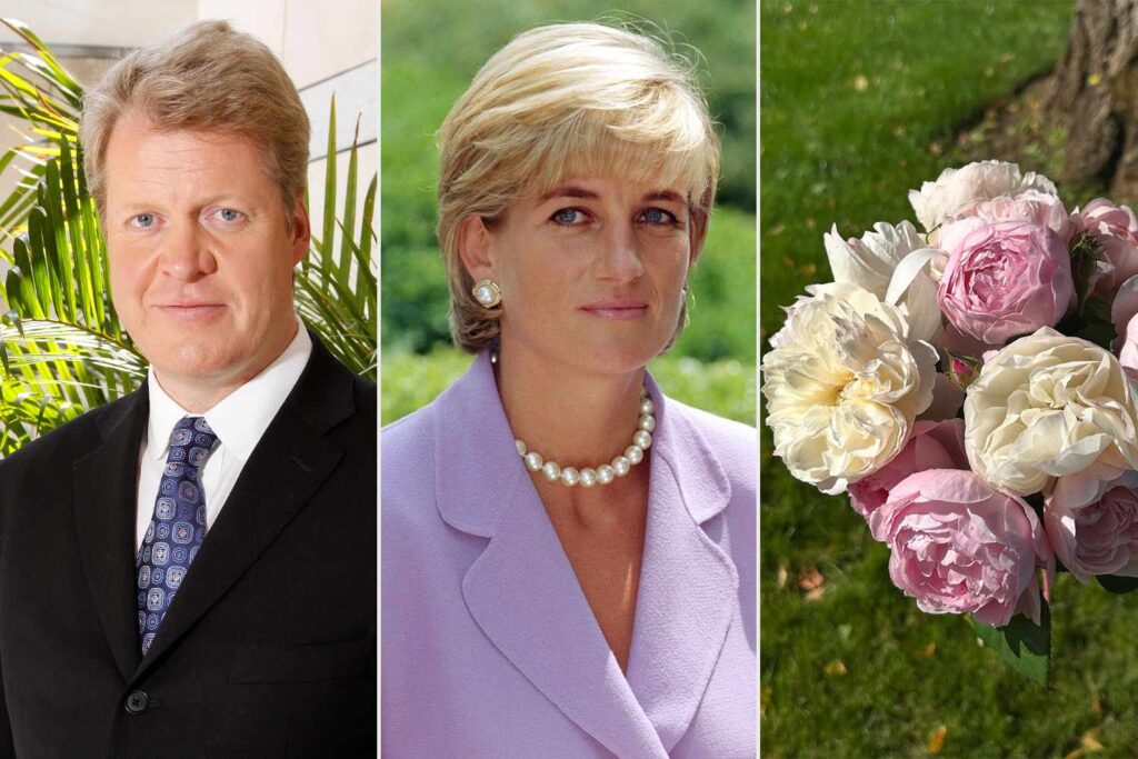 Princess Diana’s Brother Charles Spencer Brings Flowers to Her Burial Site