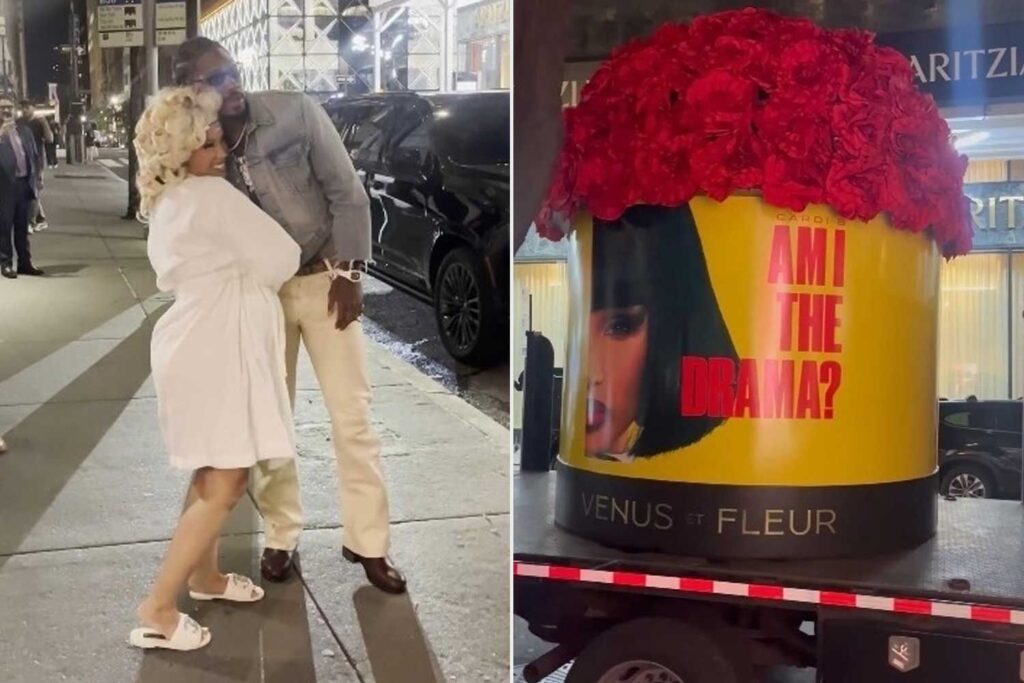 Stefon Diggs Surprises Pregnant Girlfriend Cardi B with Truck Full of Roses