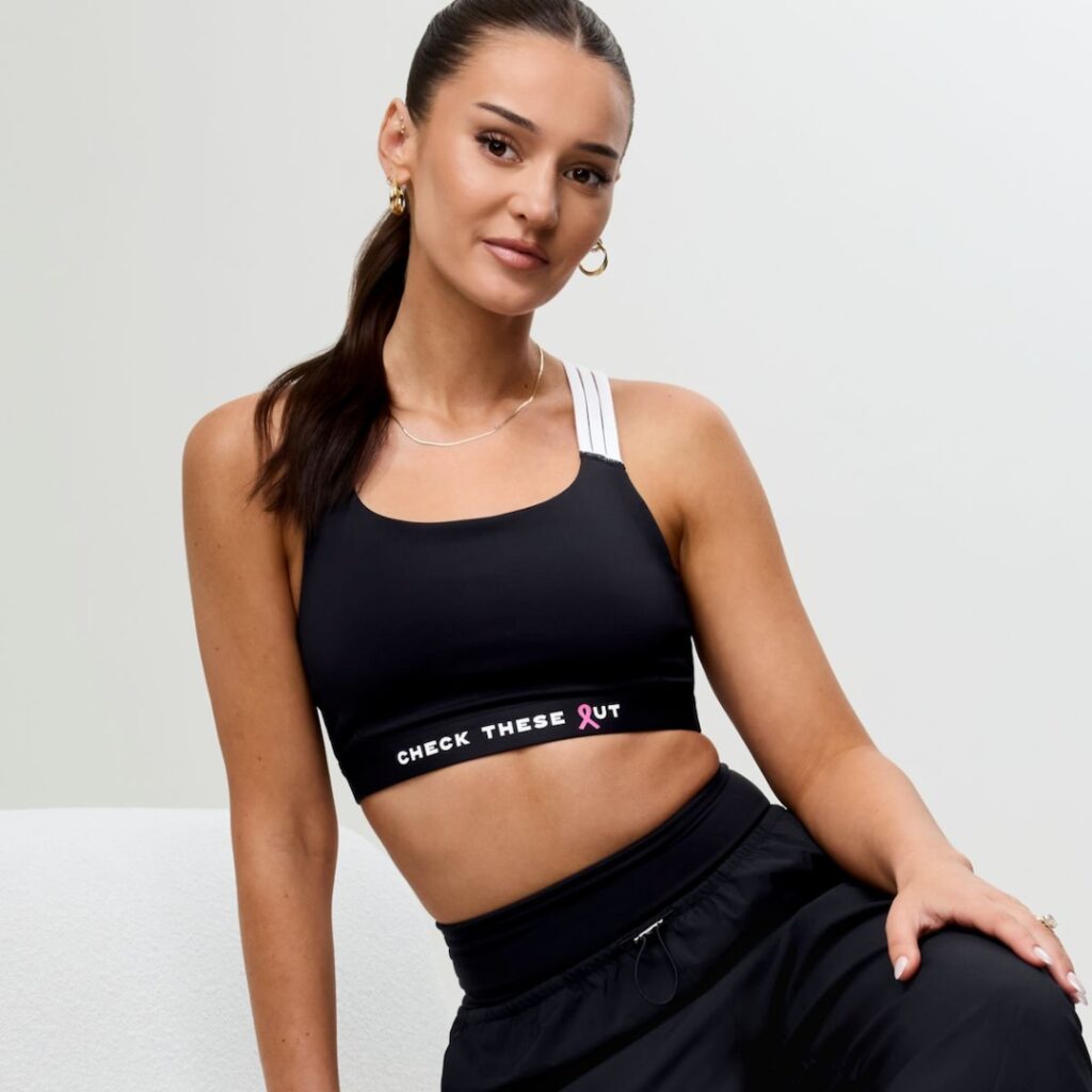 Kristin Juszczyk x Athleta Sports Bra Makes Breast Cancer Awareness Chic