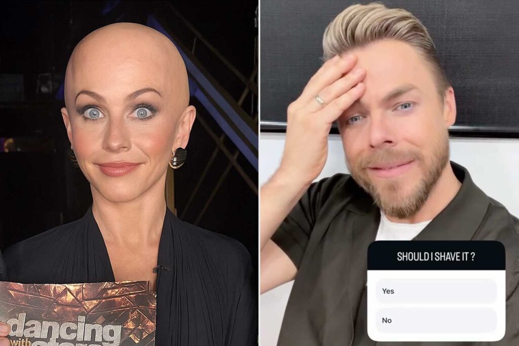Julianne Hough Takes on Brother Derek’s ‘Sexiest Man Alive’ Bet with Bald Look