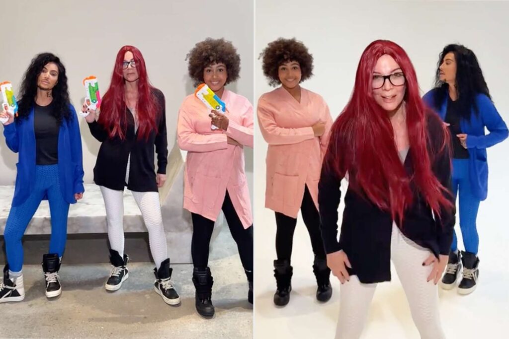 Kim Kardashian, Kris Jenner and North West Dress Up as TikTokers for Halloween