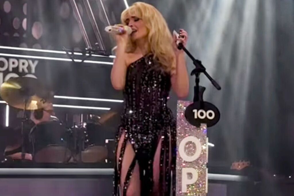 Sabrina Carpenter Makes Her Grand Ole Opry Debut in a Glitzy Diamond and Crystal Bob Mackie Gown