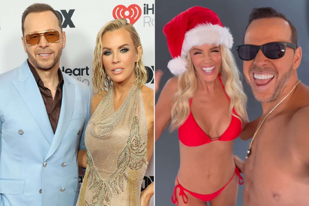Jenny McCarthy Shows Off Slim Figure in Christmas Card Photoshoot with Donnie Wahlberg