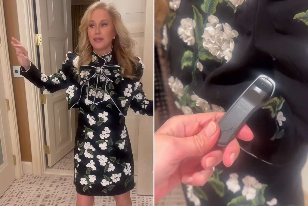 Kathy Hilton Wears Security Tag Attached to Her Jacket in Instagram Video Shared During BravoCon