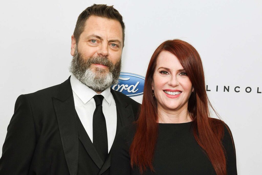 Nick Offerman Details Holiday Rule with Wife Megan Mullally (Exclusive)