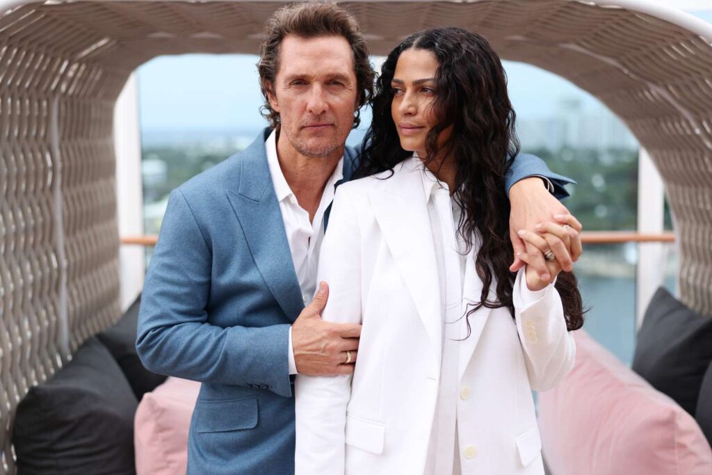 Matthew and Camila McConaughey Christen ‘Star Princess ‘Cruise Ship with Giant Bottle of Pantalones Tequila (Exclusive)