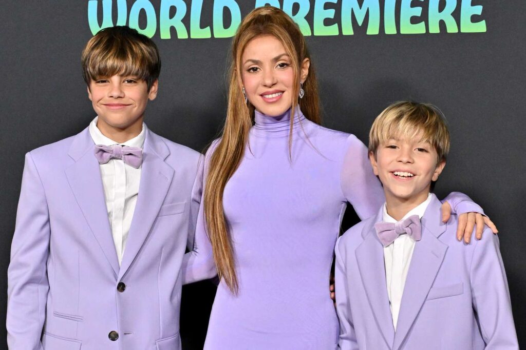 Shakira Poses with Her 2 Sons Milan and Sasha at ‘Zootopia 2’ Premiere